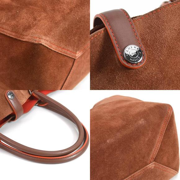 Loewe Anagram Suede Leather Handbag Brown - Picture 4 of 5